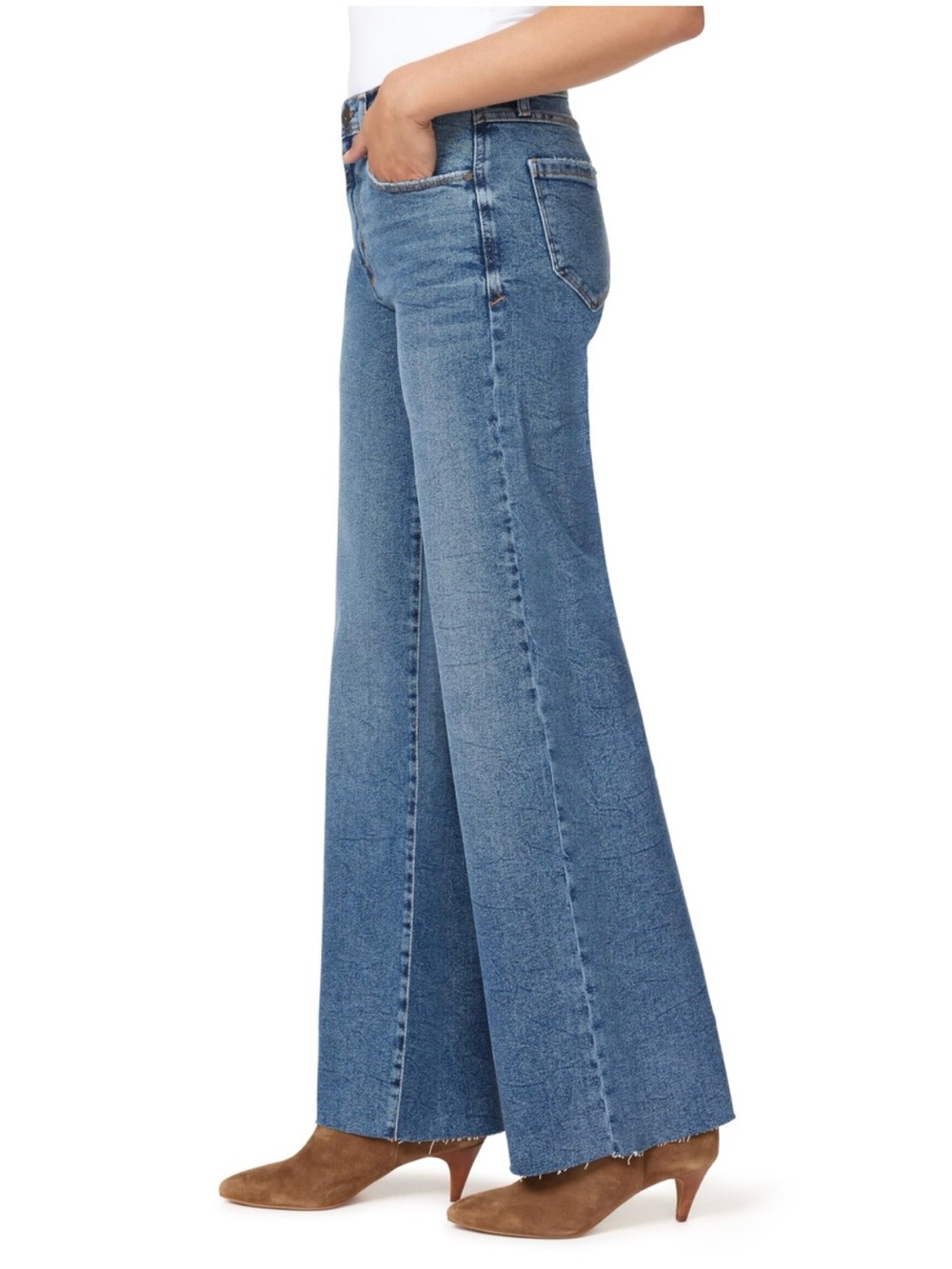 Kensie Wide-Leg High-Rise Jeans in Blue Denim